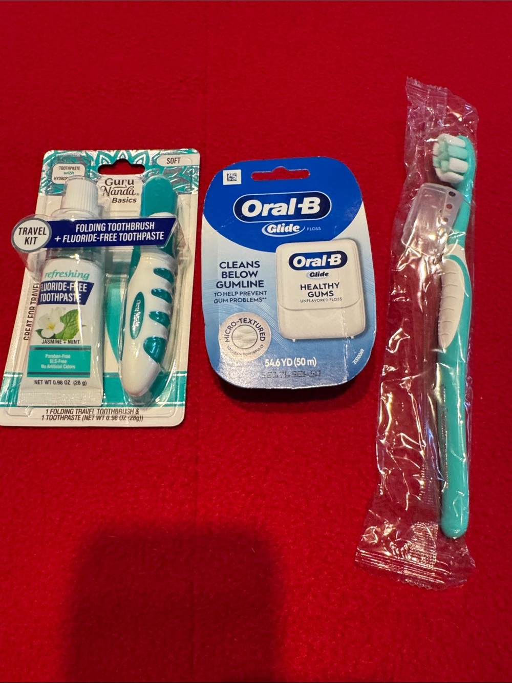 ✋NEW Guru Nanda Folding Travel Toothbrush Toothpaste Butter Brush Oral B Floss